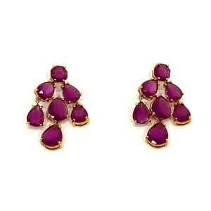 Kate Spade Dangling Purple Crystal Statement Earrings
